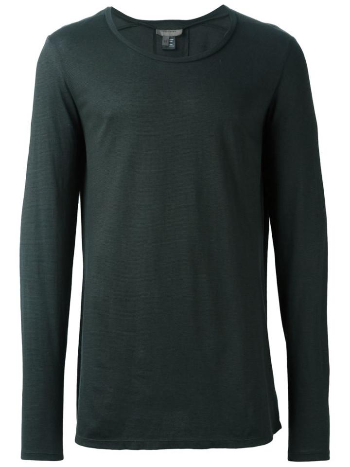 Tony Cohen Classic Long Sleeve T-shirt, Men's, Size: 54, Green, Viscose/linen/flax