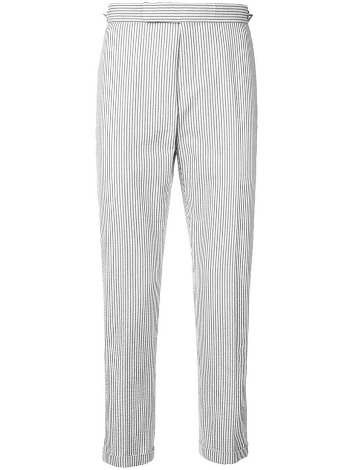 Thom Browne Seersucker Skinny Trouser - Blue