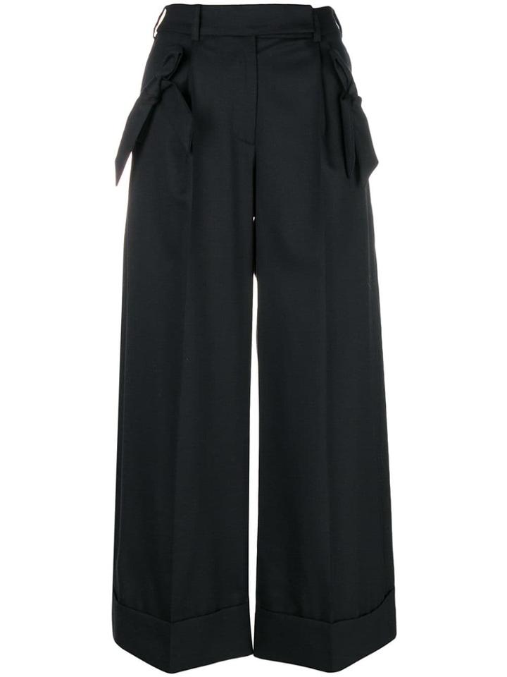 Simone Rocha Cropped Wide-leg Trousers - Black