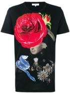 Les Benjamins Rose Print T-shirt - Black