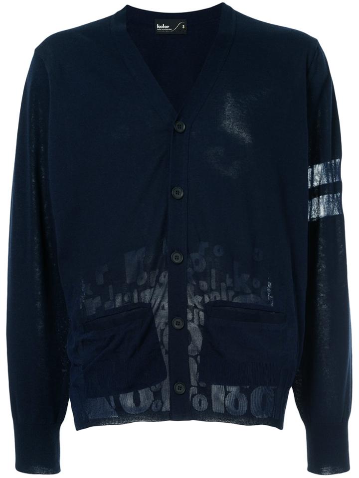 Kolor V-neck Cardigan - Blue