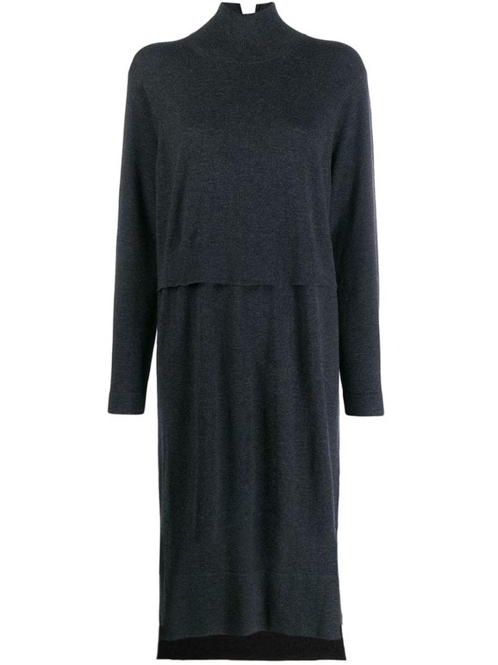 Zucca Layered Knitted Dress - Grey