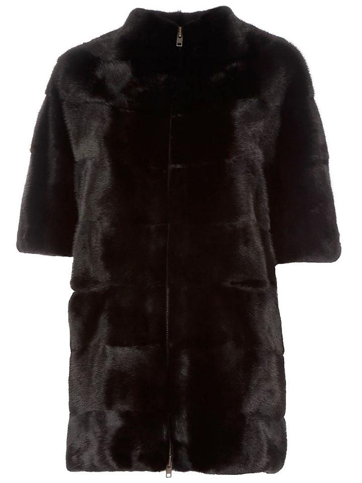 Liska Mink Fur Coat, Women's, Size: Medium, Black, Silk/mink Fur