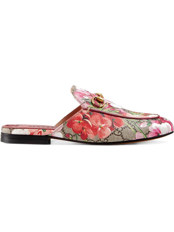 Gucci Princetown Gg Blooms Slipper - Pink & Purple