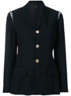Jean Paul Gaultier Vintage Lace-up Sleeves Fitted Blazer - Black