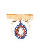 Marni Bow Embellished Brooch - Gold