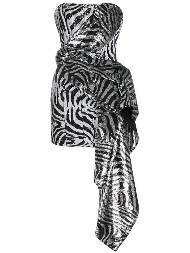 Halpern Sequin Embellished Corset Dress - Black