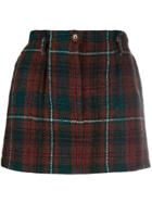 Kenzo Vintage 1990's Plaid Mini Skirt - Brown