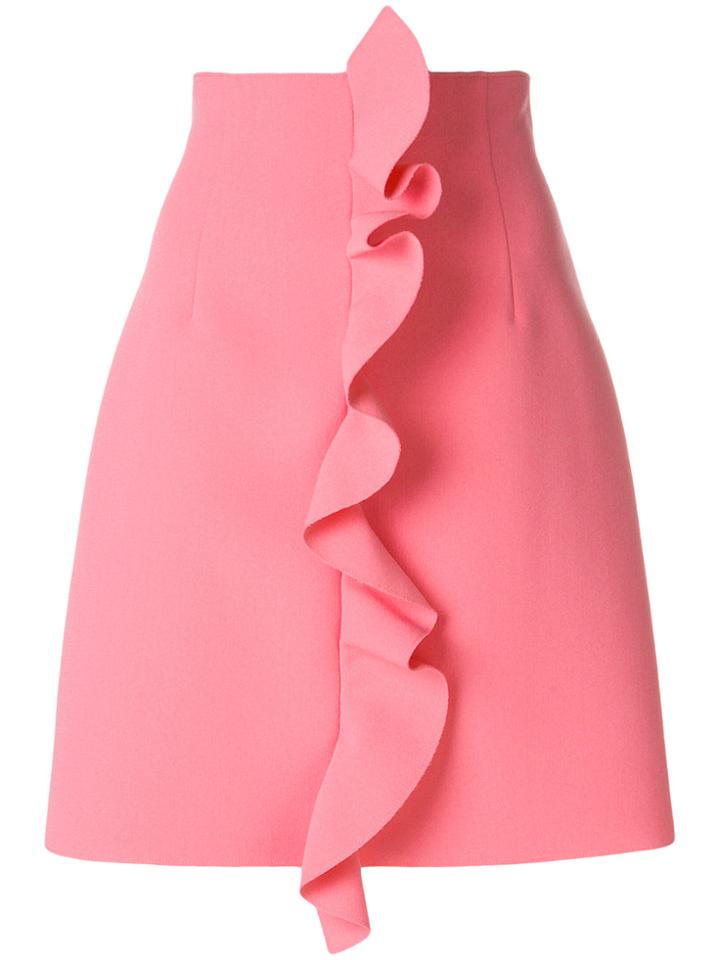 Msgm High-waisted Ruffle Skirt - Pink & Purple