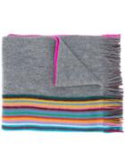 Paul Smith Striped Knit Scarf - Grey