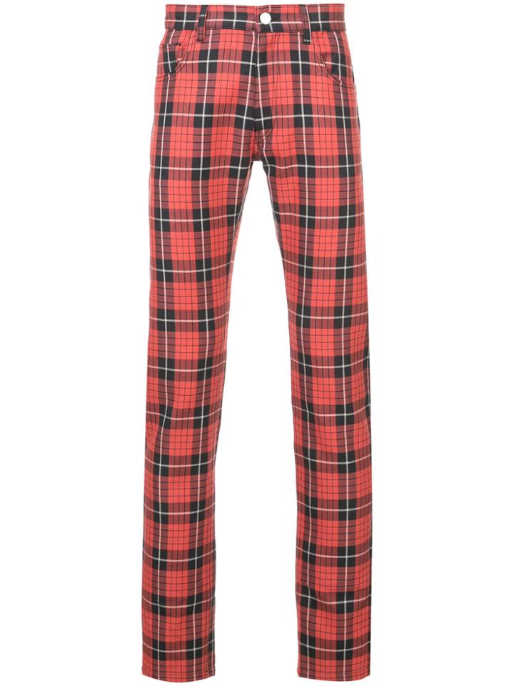 Raf Simons Tartan Jeans - Red