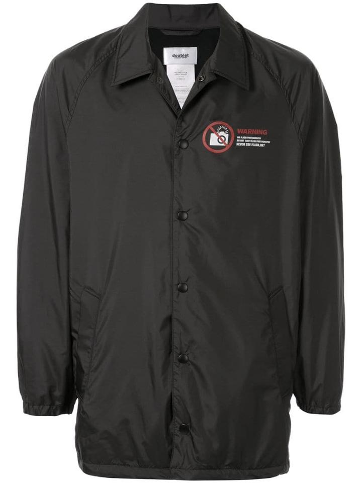 Doublet Warning Bomber Jacket - Black