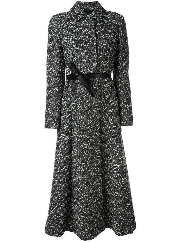 Max Mara Atelier Belted Long Coat, Women's, Size: 42, Black, Virgin Wool/wool/alpaca/silk