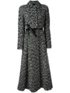 Max Mara Atelier Belted Long Coat, Women's, Size: 42, Black, Virgin Wool/wool/alpaca/silk