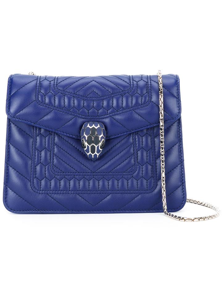 Bulgari - Serpenti Crossbody Bag - Women - Leather/metal (other) - One Size, Blue, Leather/metal (other)