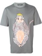 Dolce & Gabbana Monkey Print T-shirt, Men's, Size: 54, Grey, Cotton