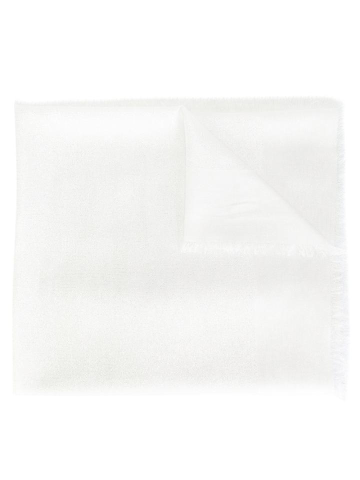 Dondup Raw Edge Scarf, Women's, White, Cotton/modal/polyamide/polyester