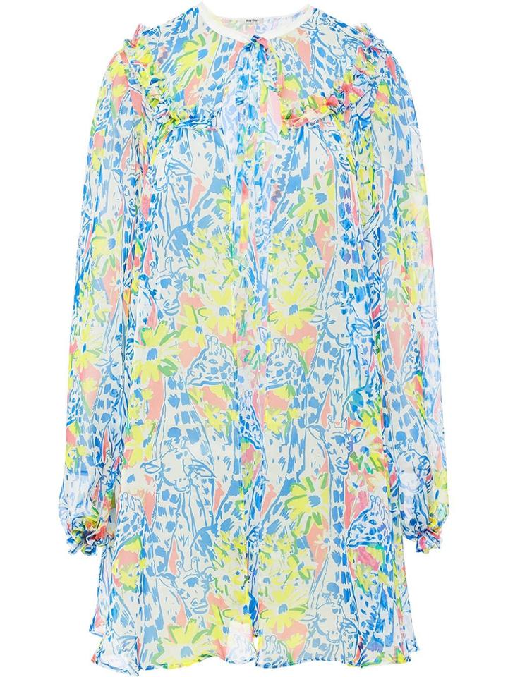 Miu Miu Giraffe Print Jacket - Blue