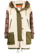 Moschino Embellished Sleeve Parka Coat - Neutrals