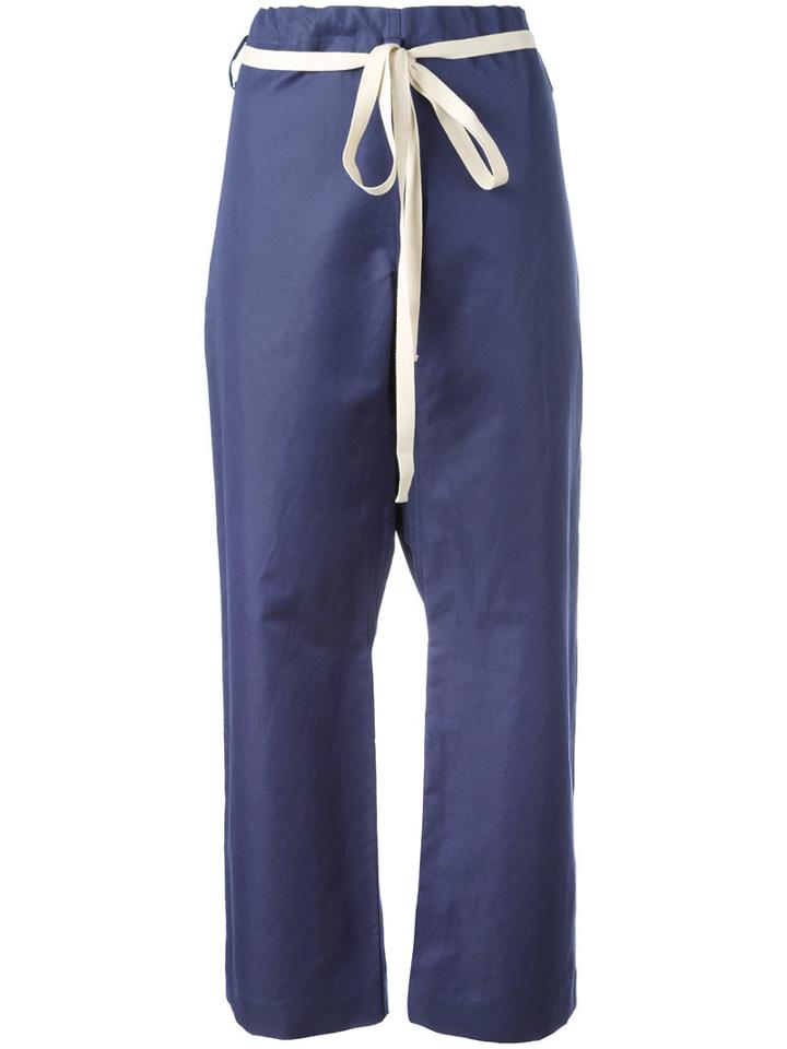 Sofie D'hoore Pilates Cropped Trousers, Women's, Size: 38, Blue, Cotton/linen/flax
