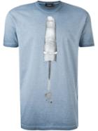Dsquared2 Finger Print T-shirt, Men's, Size: Xxl, Blue, Cotton