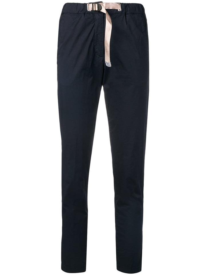 White Sand Straight-leg Belted Trousers - Blue