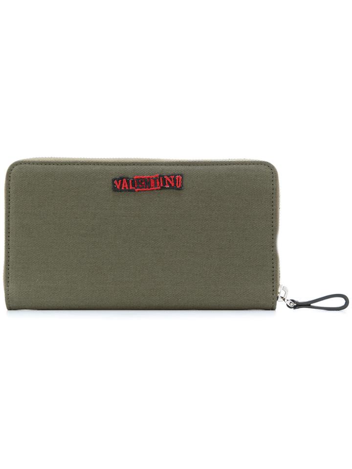 Valentino Valentino Garavani Word Patch Zip Wallet - Green