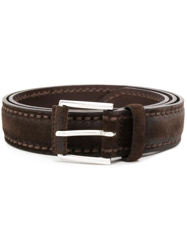 Orciani Stitch Detail Belt - Brown