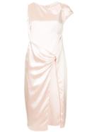 Dion Lee Twist Sleeve Draped Dress - Pink