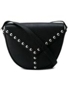Saint Laurent 'y' Stud Embellished Shoulder Bag, Women's, Black, Leather/suede
