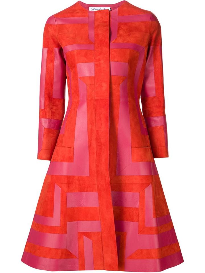 Oscar De La Renta Geometric Print Coat