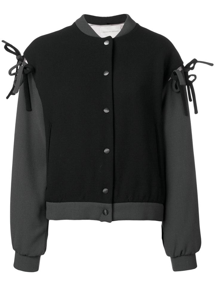 Marco De Vincenzo Tie Details Bomber Jacket - Black