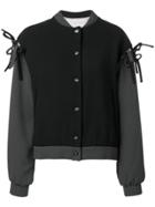 Marco De Vincenzo Tie Details Bomber Jacket - Black