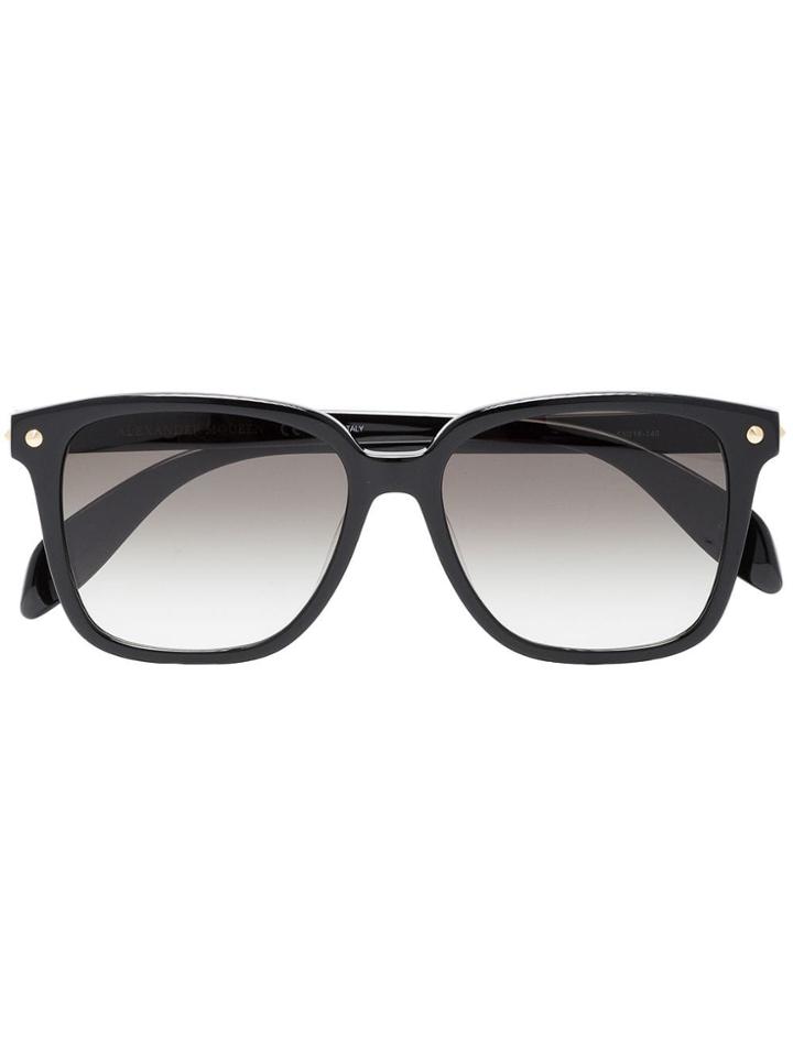 Alexander Mcqueen Eyewear Black D Frame Sunglasses