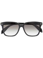 Alexander Mcqueen Eyewear Black D Frame Sunglasses