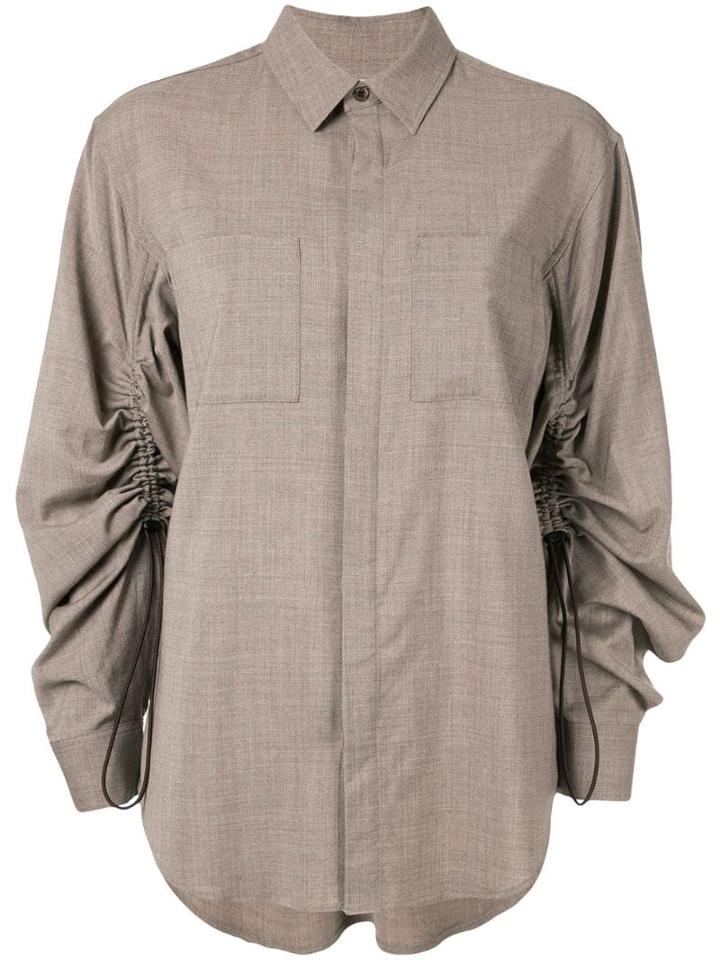 G.v.g.v. Ruched Sleeve Shirt - Neutrals