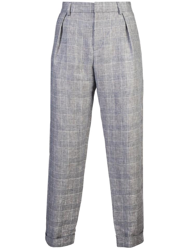 Maison Kitsuné Joe Checked Trousers - Blue