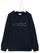 Kenzo Kids Logo Print Sweatshirt, Girl's, Size: 10 Yrs, Blue