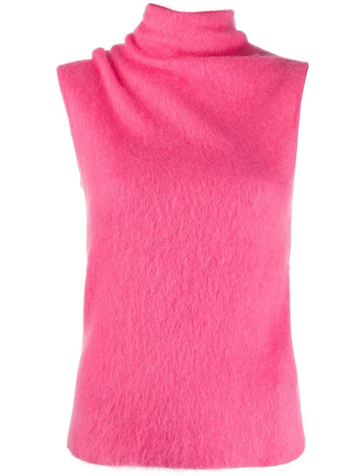 Mrz Sleeveless Turtle-neck Top - Pink