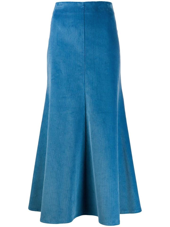 A.w.a.k.e. Mode Corduroy A-line Skirt - Blue
