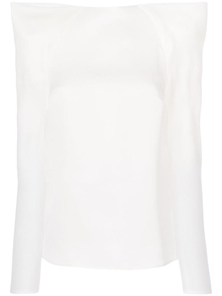 Mugler Structured Epaulette Detail Top - White