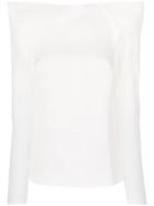 Mugler Structured Epaulette Detail Top - White