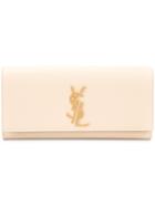 Saint Laurent - 'monogram' Clutch Bag - Women - Leather - One Size, Nude/neutrals, Leather