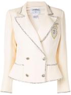Chanel Pre-owned Contrast Trimming Slim-fit Double Breasted Blazer -