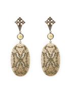 Loree Rodkin Lace Maltese Cross Drop Diamond Earrings