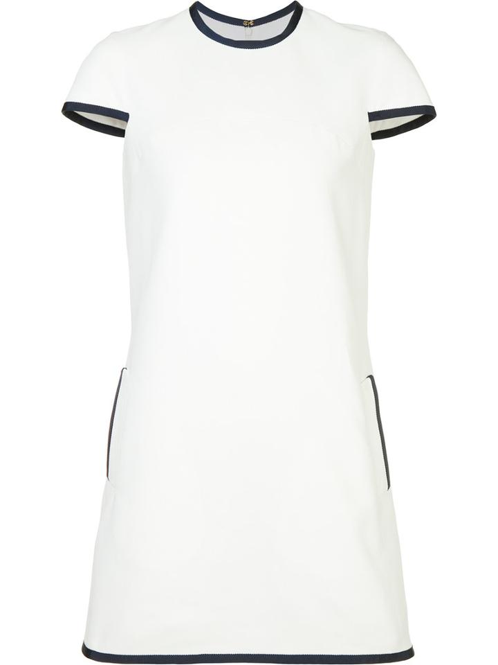 Thom Browne Piped Trim Dress, Women's, Size: 38, White, Cotton