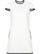 Thom Browne Piped Trim Dress, Women's, Size: 38, White, Cotton