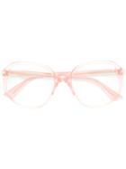 Gucci Eyewear Clear Oversized Sunglasses - Pink & Purple