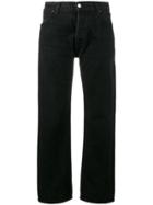Re/done Mid-rise Cropped Straight-leg Jeans - Black