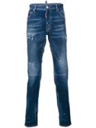 Dsquared2 Distressed Slim Fit Jeans - Blue